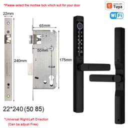 Tuya App Smart Door Lock Waterproof Fingerprint Password Card Bridge-Cut For Outdoor Pull Push Sliding Grille Door
