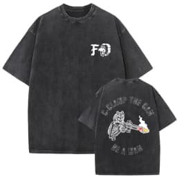 Forward Observations Group Vintage Washed T-shirt Skeleton Graphic T Shirts Men Women Fashion Oversized T-shirts Male Streetwear