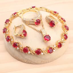 925 Silver Jewelry Sets For Women Magic Rainbow Zircon Gold Color Wedding Earrings Stones Bracelets Rings Pendant Necklace Set