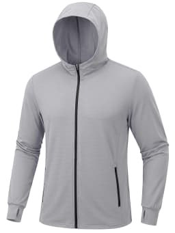 TACVASEN Men's Full Zip UPF 50+ Sun Protection Jacket, Lightweight Hooded Fishing Shirt with 4 Pockets & Thumbholes, Breathable