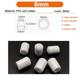 2.5/3/3.5/4/5/6/7/8/10mm PVC Round End Cap Cover Screw Thread Hook Cover Soft Plastic Caps Coat Hanger Anti Protective Sleeve