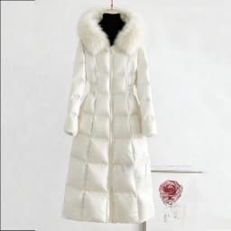Women's Thickened Long Hooded Cotton Jacket Winter Coat Stylish Slim Fit High Collar Zipper Closure  Color Korean Style