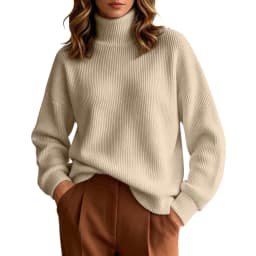Women Fall Winter Pure Color Long Sleeved High Neck Round Neck Knitted Pullover Sweater Light Sweat Shirts Women