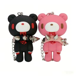 Cute Bear Spiked Keychain, PVC Cartoon Pendant for Handbags/Backpacks, Y2K Gothic Punk Key Accessory