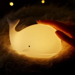 Soft Silicone Cartoon Whale Night Light For Children Room Decor USB Rechargeable Kids Bedroom Sleep Lamp Dropshipping