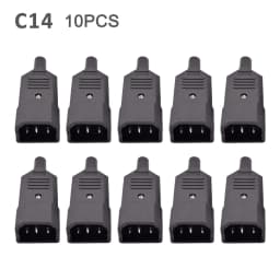5/10pcs IEC 320 AC Power Connector C13 C14 Rewireable 10A 250V Black Electrical 3 Pin Female Male Straight Cable Plug Socket