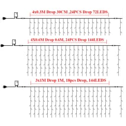 4 to 30M Led Curtain String Light Waterproof Connectable Twinkle Light Garland Outdoor Christmas Icicle Light For Eaves Decor