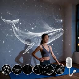 24 in 1 USB HD Galaxy Star Projection Lamp Night Sky LED Atmosphere Light Bullet Head Cool White Dimmable 3 Modes Plug Play