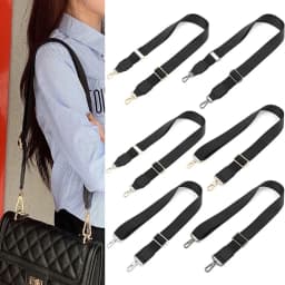 3.8cm Width Black Nylon Shoulder Bag Strap Adjustable Replacement Detachable Belt for Women Messenger Bag Handle Handbag Belt