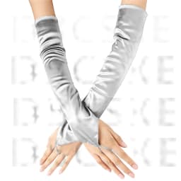 Summer 49CM Long Women Sunscreen Finger Hook Cover Up Scars Drive Ride Gloves Satin Dinner Dress Etiquette Mittens