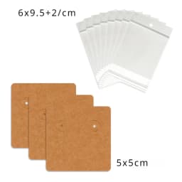 50 Pcs 5x5cm Hot Selling Earring Jewelry Display Paper Card With Or Without Bags Wholesale Packaging Suppliers Customize Service