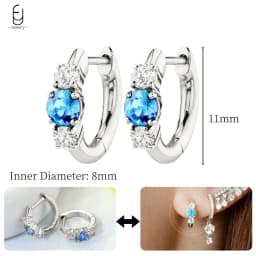 925 Sterling Silver Needle Exquisite Turquoise Silver Earrings for Women Blue Crystal Geometry Pendant Earrings Luxury Jewelry