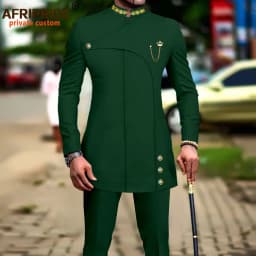 Men's 2 Pieces Suit Elegant Single Breated Slim Fit Embroidery Blazer Pants Set African Clothes Party Wedding A2316025
