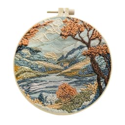 Nature Scenery Embroidery Kit for Beginners with Pattern Needlepoint Starter Kits for Adults Starter Embroidery Set