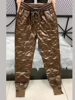 Winter Oversized Down Cotton Pencil Pants Warm Korean Fashion Slim Thick Women Pantalones Casual High Wais Black Trousers 4XL