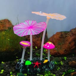 Lotus Leaf Mushroom Fluorescent Artificial Coral Reef Glowing Lotus Luminous Stones Aquariums Fish Tank Luminous Decoration