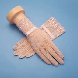 Women's Summer UV Resistant Ice Thin Driving and Cycling Touch Screen Anti Slip Breathable Short Sunscreen Lace Gloves