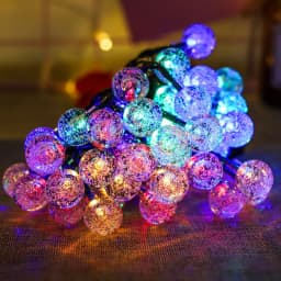 Solar 5/7/12m Outdoor LED Crystal Globe String Light Fairy Light for Garden Wedding Christmas Home Room 2025 Ramadan Decoration