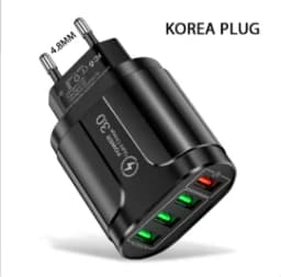 48W 4-Port USB Fast Charger QC3.0 Fast Charging Station for iPhone Samsung Xiaomi Tablet Travel Wall Adapter EU US KR Plug
