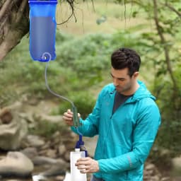 Outdoor Survival Water Filter Straw with Gravity Water Bag Filtration System Portable Water Purifier Emergency Accessories