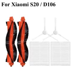 Compatible For Xiaomi Robot Vacuum S20 / D106 Parts Main Side Brush Hepa Filter Mop Cloth Dust Bag Replacement Spare Accessories