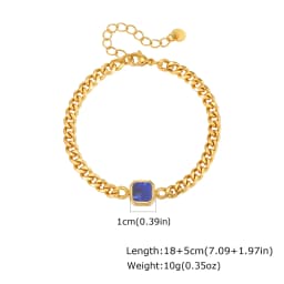 Vnox 5/7mm Width Adjustable Chain Bracelet for Men, Stainless Steel Acrylic Six-Sided Polished Jewelry Gift for Husband Son Him