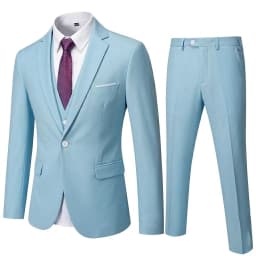 ( Blazer + Vest + Pants ) Men's Suit Slim 3 Pieces Set Solid Wedding Party Prom Groom Best Male Formal Business Suit
