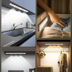 Night Light With Motion Sensor Rechargeable USB LED Strip Lights For Bedroom Bedside Table Kitchen Cabinet Lamp