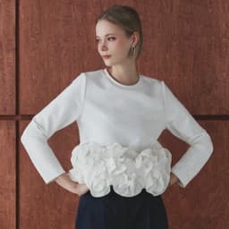 Floral Decorative Plate Short Sweatshirt Women's Spring Autumn Design Unique Attractive Beautiful Straight Cut Ladies' Top
