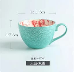 European Style Ceramic Coffee Cups Milk Tea Breakfast Mug Cappuccino Flower Cups Latte Kitchen Tableware High-grade