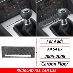 For Audi A4 S4 B7 2005-2008 Car Accessories Real Carbon Fiber Gear Shift Panel Set Cover Trim Interior Sticker Modification
