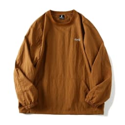 Retro Japanese Style Tech Waterproof Fabric Men's Spring Autumn Loose Color round Neck Long Sleeve Hoodie Casual Fashion