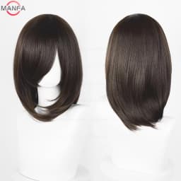 40cm Medium Basic Anime Cosplay Wig Bang Blond Black White Red Pink Green Brown Gold Blue Heat Resistant Synthetic Hair Wigs