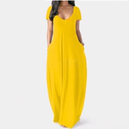 Summer Sexy Women Solid Color Boho Maxi Club Dress Casual Long Dress Party Infinity Robe Longue Femme