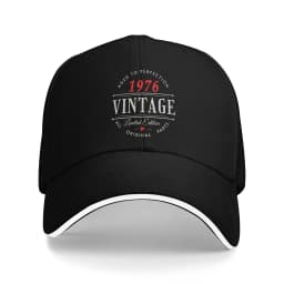 Born in 1976 vintage age 50 years old funny 50th birthday Accessories Men Women Baseball Caps Dad Hat Classic Travel Headwear