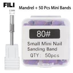 50Pcs 3.1MM Small Sanding Bands With Shaft Set For Dead Skin Calluses Nail Polishing Mini Sandband Nail Drill Bits Manicure Tool