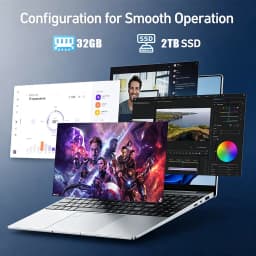 New 15.6" Laptop Intel Core I9-9880HK 32GB RAM 2TB SSD Ultra Slim Gaming Laptop 1920*1080 Windows 11 Office Study Home Use