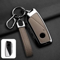 Metal Leather Car Key Case Cover For BMW 218i 220i 740i 760i 5-Series G60 X1 X2 X5 X6 X7 iX1 iX2 iX i5 i7 G05 Holder Shell
