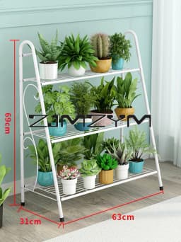 Iron Flower Pot Stands 3 Layers Plant Shelf Stand Succulent Rack Balcony Simple Indoor Garden Shelves Shoes Book Rack Home Decor
