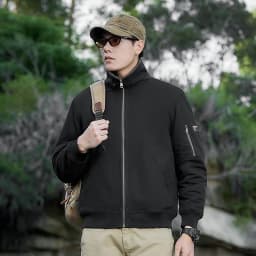 Autumn Winter Fleece Washed Jacket Men's Thick Warm Casual Outerwear