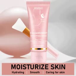 Collagen Intensive Moisturizing Nighttime Peel-Off Mask 75g, Comes with a Free Mask Brush, Gel Texture Is Easy to Absorb, Deeply Hydrates and Moisturizes, Instantly Relieves Dryness with a Single Swipe and Peel-Off, Evens Out Skin Tone, Smoothes Skin, Long-Lasting Oil Control, Maintains and Cares for Skin, Suitable for All Skin Types, Unisex