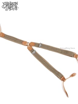 BRONSON Vintage Y Shape Suspenders, Old Time Patch Leather Braces, American Workwear Retro Shoulder Straps