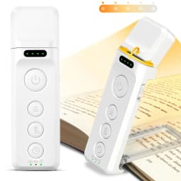 Glocusent USB Rechargeable Lamp Bookmark Style Book Light with Sleep Aid & Timer, 5 Brightness 3-Color Expertise Book Light