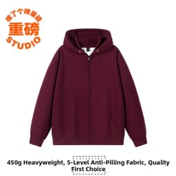 Pure Cotton Fleece Lined Hoodie Jacket Deep Blue Zipper Closure Sweatshirt Outerwear for Men And Women Autumn Winter Casual Wear