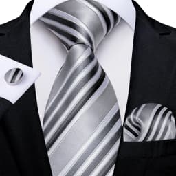New Formal Ties Classic Blue Striped Necktie Handkerchief Cufflinks Gift For Men Wedding Tie Cravate Gravatas