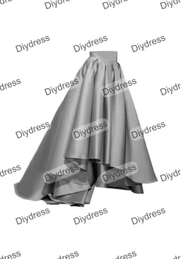 Women's High Low Elegant Prom Party Skirt A-Line Pleated Front Short Back Long Satin Skirt With Pockets For Evening Gown