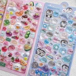 1pc/4pcs Cute Sushi Animals Vegetable Drop 3D Relief Sticker Scrapbooking Diy Diary Decor Journaling Stationery School Stickers