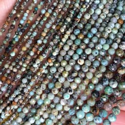 2 3 4MM Faceted Stone Beads Natural Apatite Agate Jade Amethyst Tourmaline Round Spacer Beads for Jewelry Making Diy Bracelet