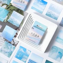 46pcs Gradient Cloud Sea Mini Diary Stickers DIY Adhesive Stationery Decorative Stick Labels for Journals And Planners