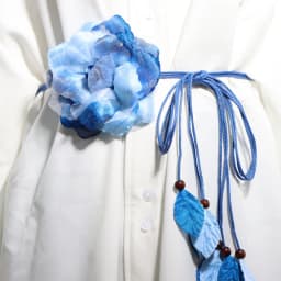 2024 Casual Wild Chiffon Big Flower Lady Thin Belt Sweet Tassel Braid Decoration Elegant Handmade Flower Fine Women Dress Belt